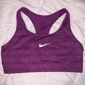 Purple Unpadded Printed Nike Dri-Fit Sports Bra